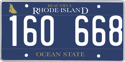 RI license plate 160668