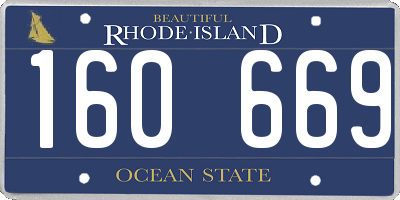 RI license plate 160669