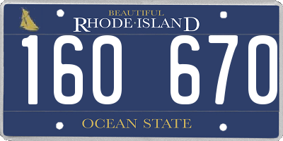 RI license plate 160670