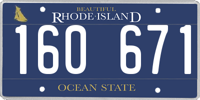 RI license plate 160671