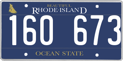 RI license plate 160673
