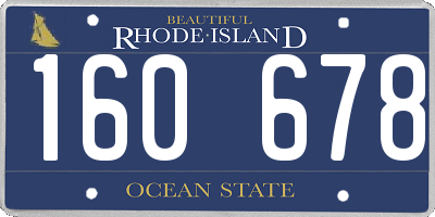 RI license plate 160678