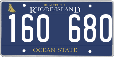 RI license plate 160680