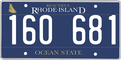 RI license plate 160681