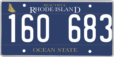 RI license plate 160683