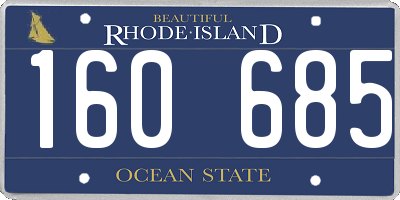 RI license plate 160685