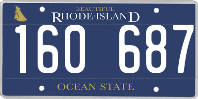 RI license plate 160687