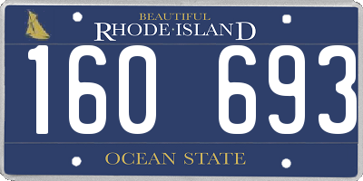 RI license plate 160693