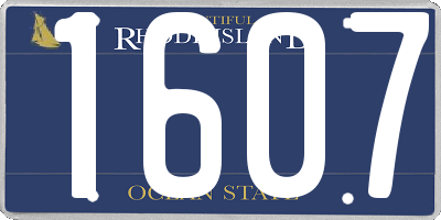 RI license plate 1607