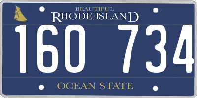 RI license plate 160734