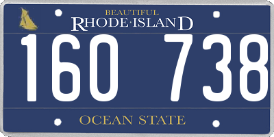 RI license plate 160738