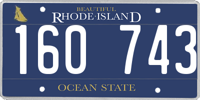 RI license plate 160743