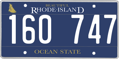 RI license plate 160747