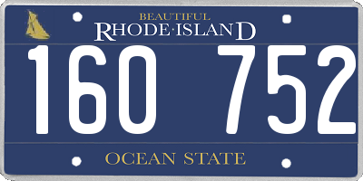 RI license plate 160752