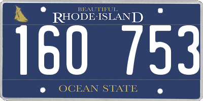 RI license plate 160753