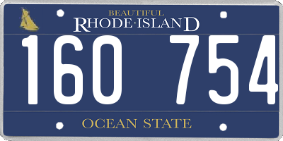 RI license plate 160754