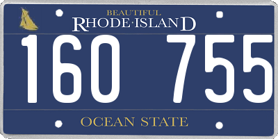 RI license plate 160755