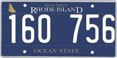 RI license plate 160756