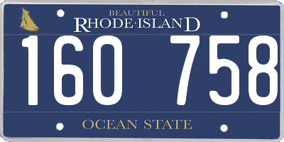RI license plate 160758
