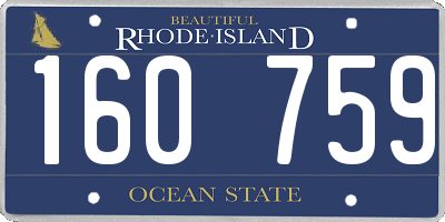 RI license plate 160759