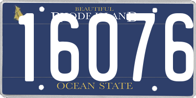 RI license plate 16076