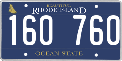 RI license plate 160760