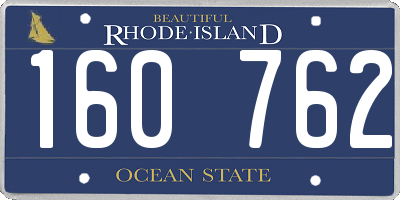 RI license plate 160762