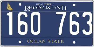 RI license plate 160763