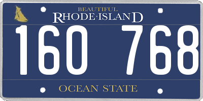 RI license plate 160768