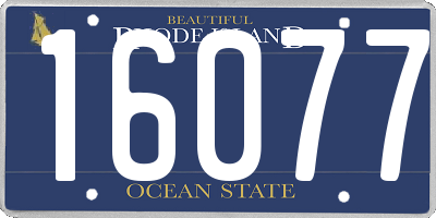 RI license plate 16077