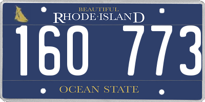 RI license plate 160773