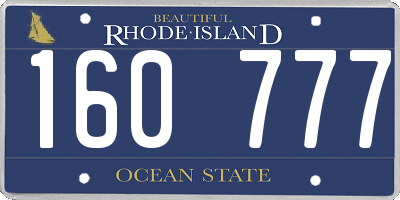 RI license plate 160777