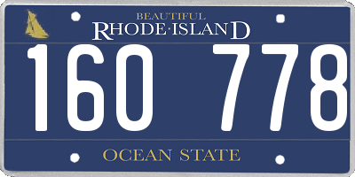 RI license plate 160778