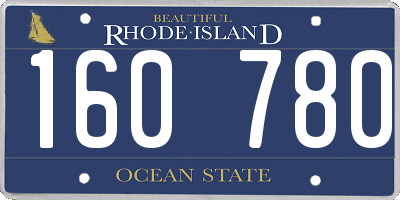 RI license plate 160780