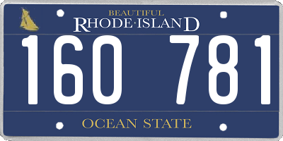 RI license plate 160781