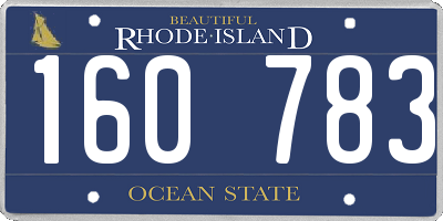 RI license plate 160783
