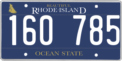 RI license plate 160785