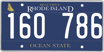 RI license plate 160786