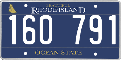RI license plate 160791