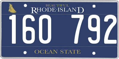 RI license plate 160792