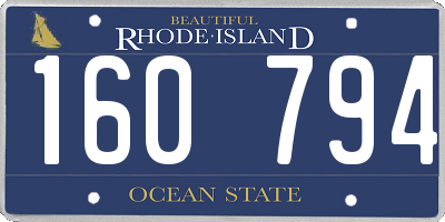 RI license plate 160794