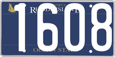RI license plate 1608