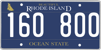 RI license plate 160800