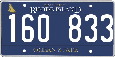 RI license plate 160833