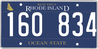 RI license plate 160834