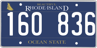 RI license plate 160836