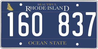 RI license plate 160837