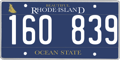 RI license plate 160839