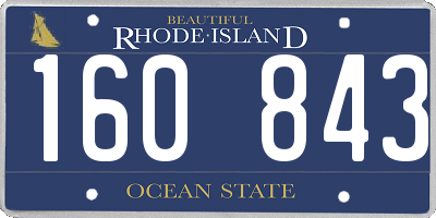 RI license plate 160843