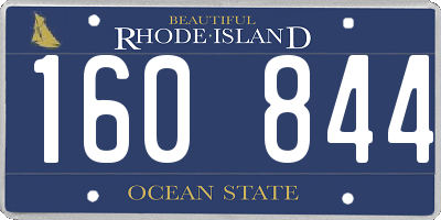 RI license plate 160844